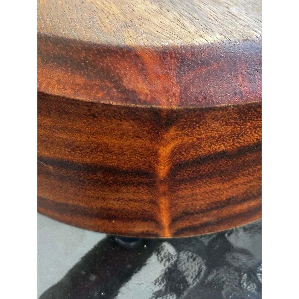 Vintage Mid-Century Modern Hand-Turned Wooden Family Salad Bowl 9”